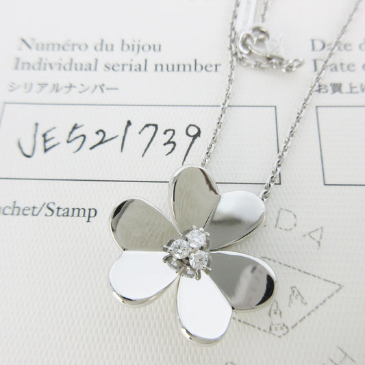 Van Cleef & Arpels Frivole Large 3PD White Gold Au750 9.5g Necklace 