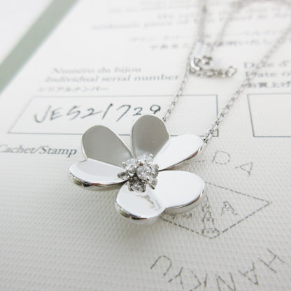Van Cleef & Arpels Frivole Large 3PD White Gold Au750 9.5g Necklace 