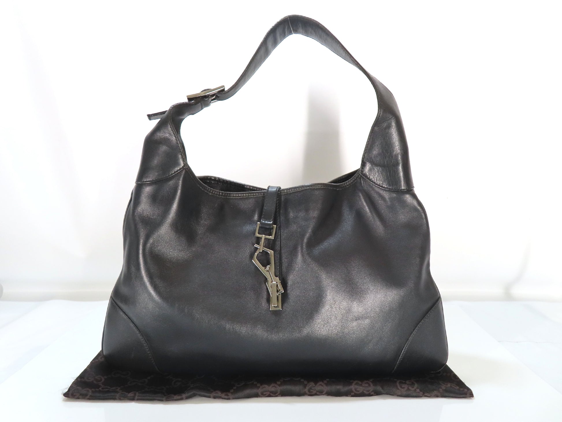 GUCCI Jackie Black Leather Bag