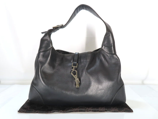 GUCCI Jackie Black Leather Bag