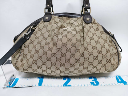 GUCCI GG Canvas Gucci Sukey Bag with Shoulder Strap Handbag