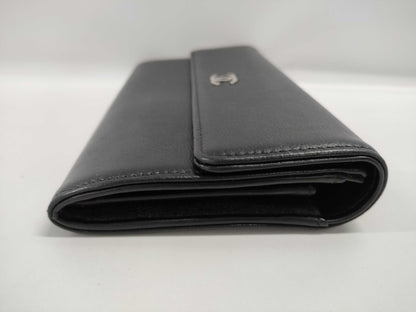 CHANEL Leather Wallet with Coco Mark, Cards, and Stickers