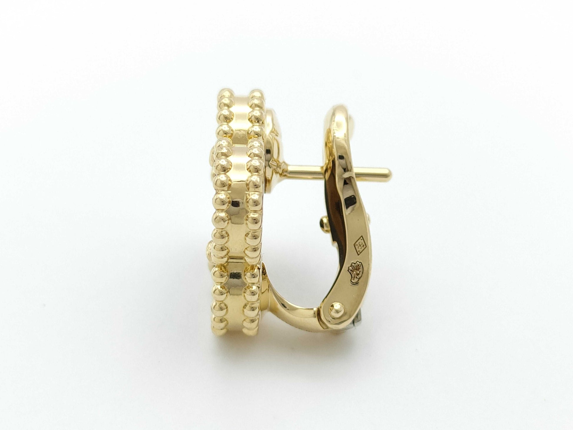 Van Cleef & Arpels Vintage Alhambra Tiger Eye Earrings, Single, Yellow Gold, Au750, 3.8g 