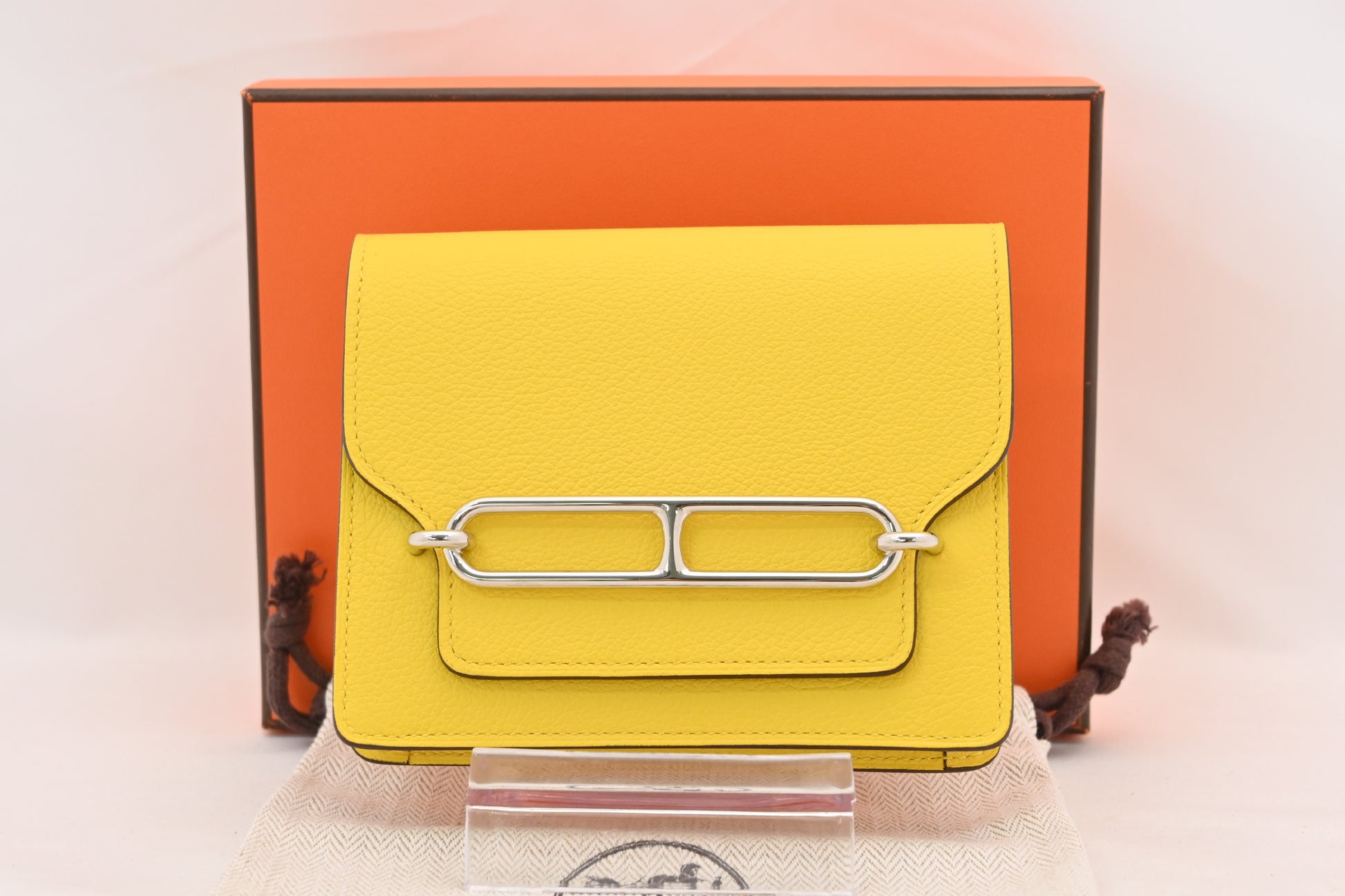 HERMES Hermès Le Lis Slim Compact Joss Naples Card Case U-Engraved Wallet