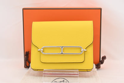 HERMES Hermès Le Lis Slim Compact Joss Naples Card Case U-Engraved Wallet