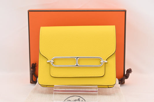 HERMES Hermès Le Lis Slim Compact Joss Naples Card Case U-Engraved Wallet