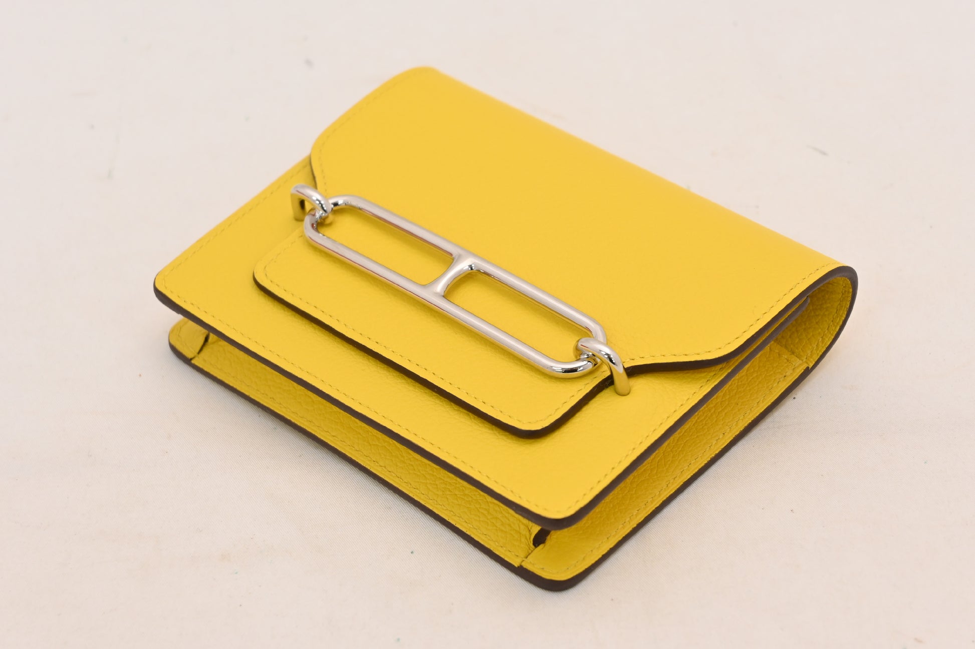 HERMES Hermès Le Lis Slim Compact Joss Naples Card Case U-Engraved Wallet