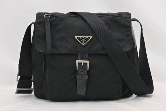 PRADA Prada Nylon Tessuto Black Shoulder Bag