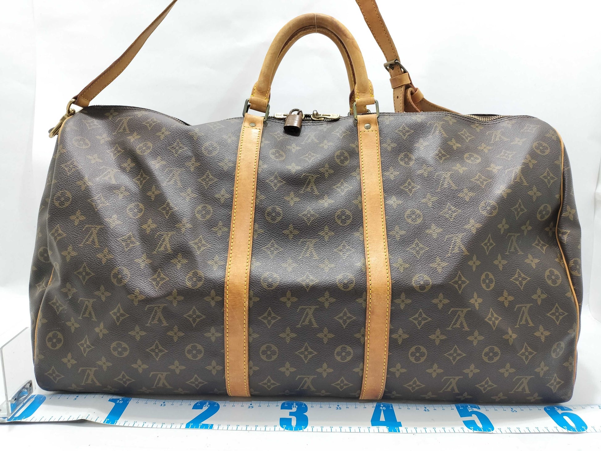 LOUIS VUITTON Monogram LV Keepall Bandouliere Boston Bag