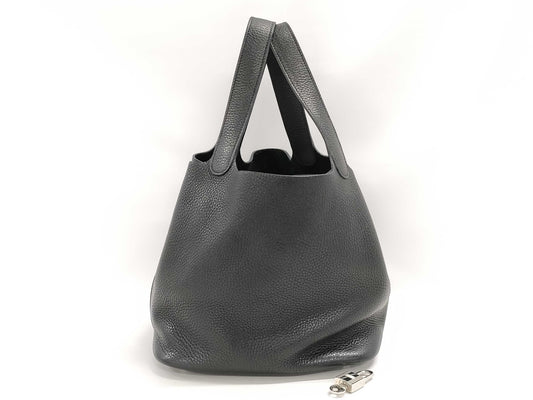 HERMES HERMES Picotin Lock 22 Black A Stamp Handbag