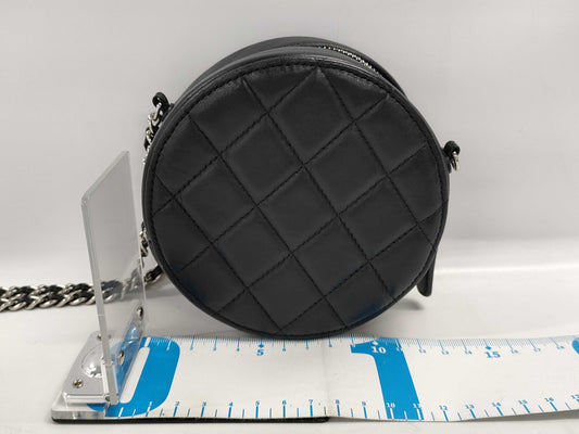 CHANEL CHANEL Round Chain Clutch Matelasse Black Shoulder Bag