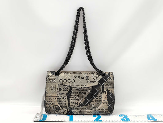 CHANEL Leather Double Flap Chain Shoulder Bag, No. 21
