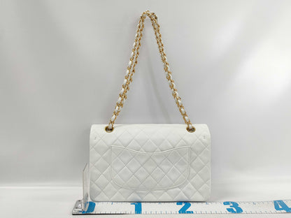 CHANEL double flap white shoulder bag