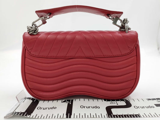 LOUIS VUITTON LV New Wave Chain Bag MM Red NZ2189 Shoulder Bag
