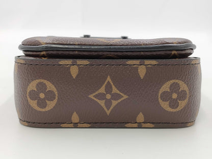 LOUIS VUITTON Monogram Macassar LV S-Rock Vertical Wearable Wallet RFID Monogram Macassar Shoulder Bag