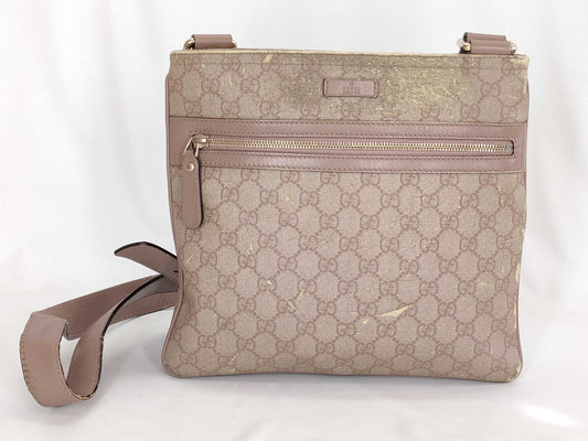 GUCCI GG Supreme Messenger Bag 295257 Ivory x Pink Beige Shoulder Bag