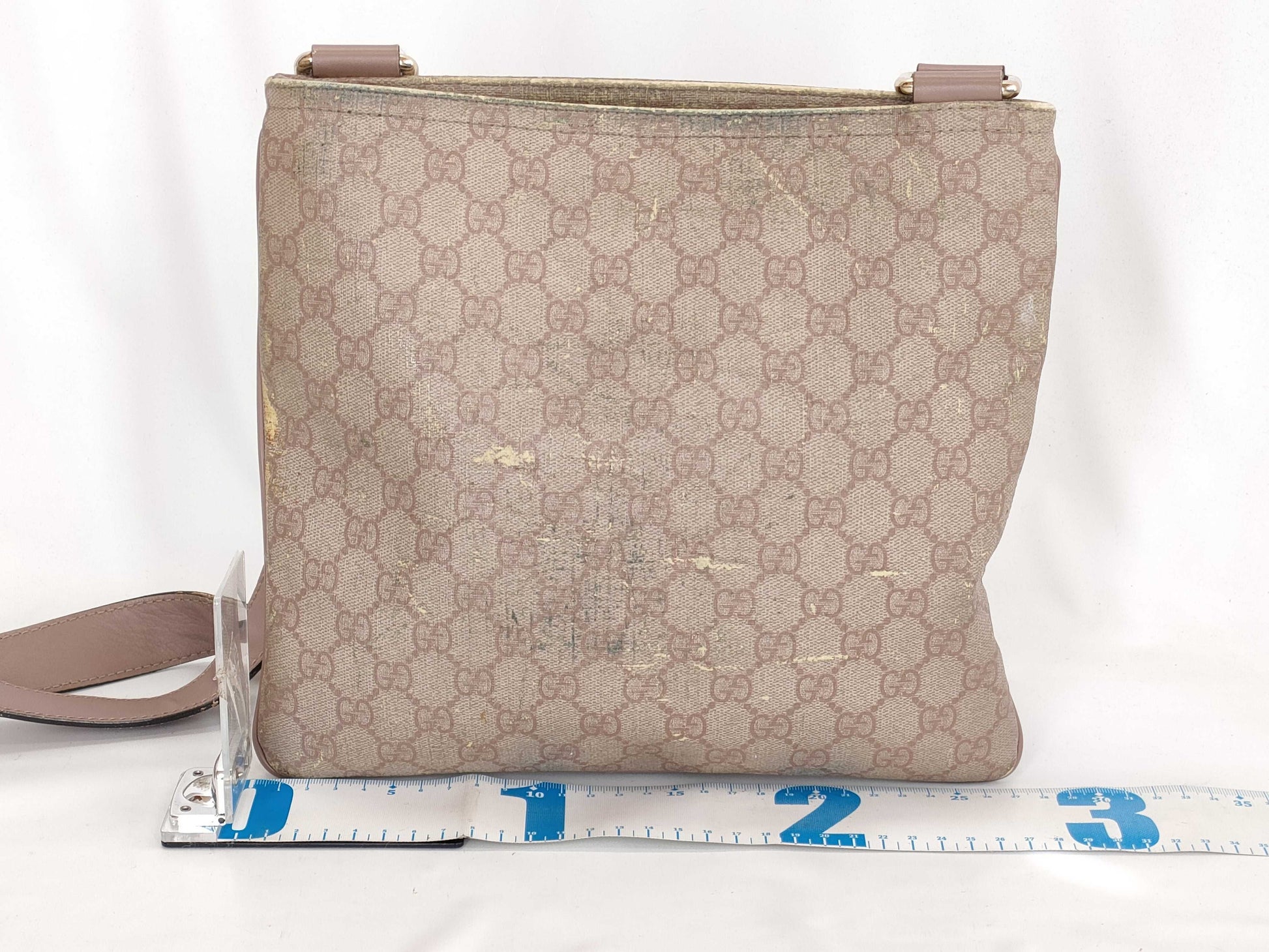GUCCI GG Supreme Messenger Bag 295257 Ivory x Pink Beige Shoulder Bag