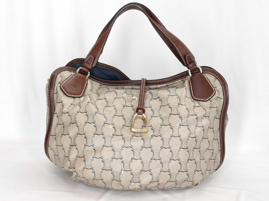 CELINE Macadam Beige x Brown Tote Bag