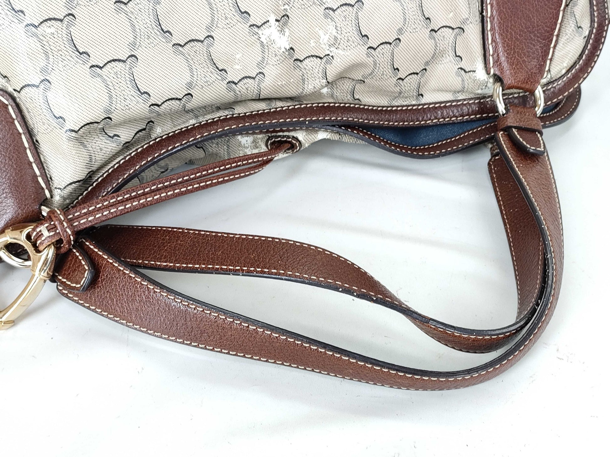 CELINE Macadam Beige x Brown Tote Bag