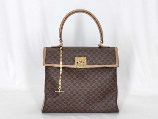 CELINE Macadam PVC Dark Brown Top Handle M13 Handbag