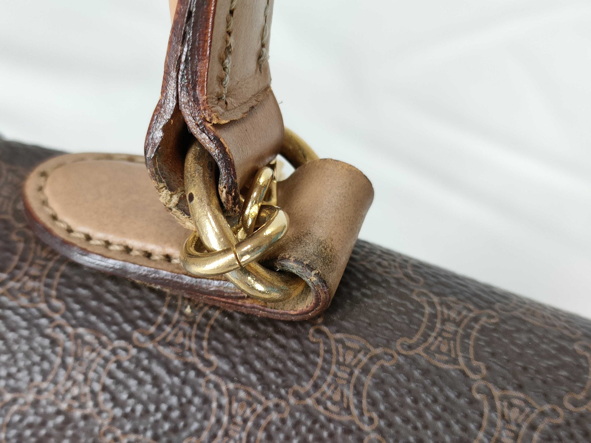 CELINE Macadam PVC Dark Brown Top Handle M13 Handbag