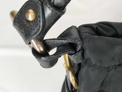 PRADA Nylon One-Shoulder Nylon and Leather Black Shoulder Bag