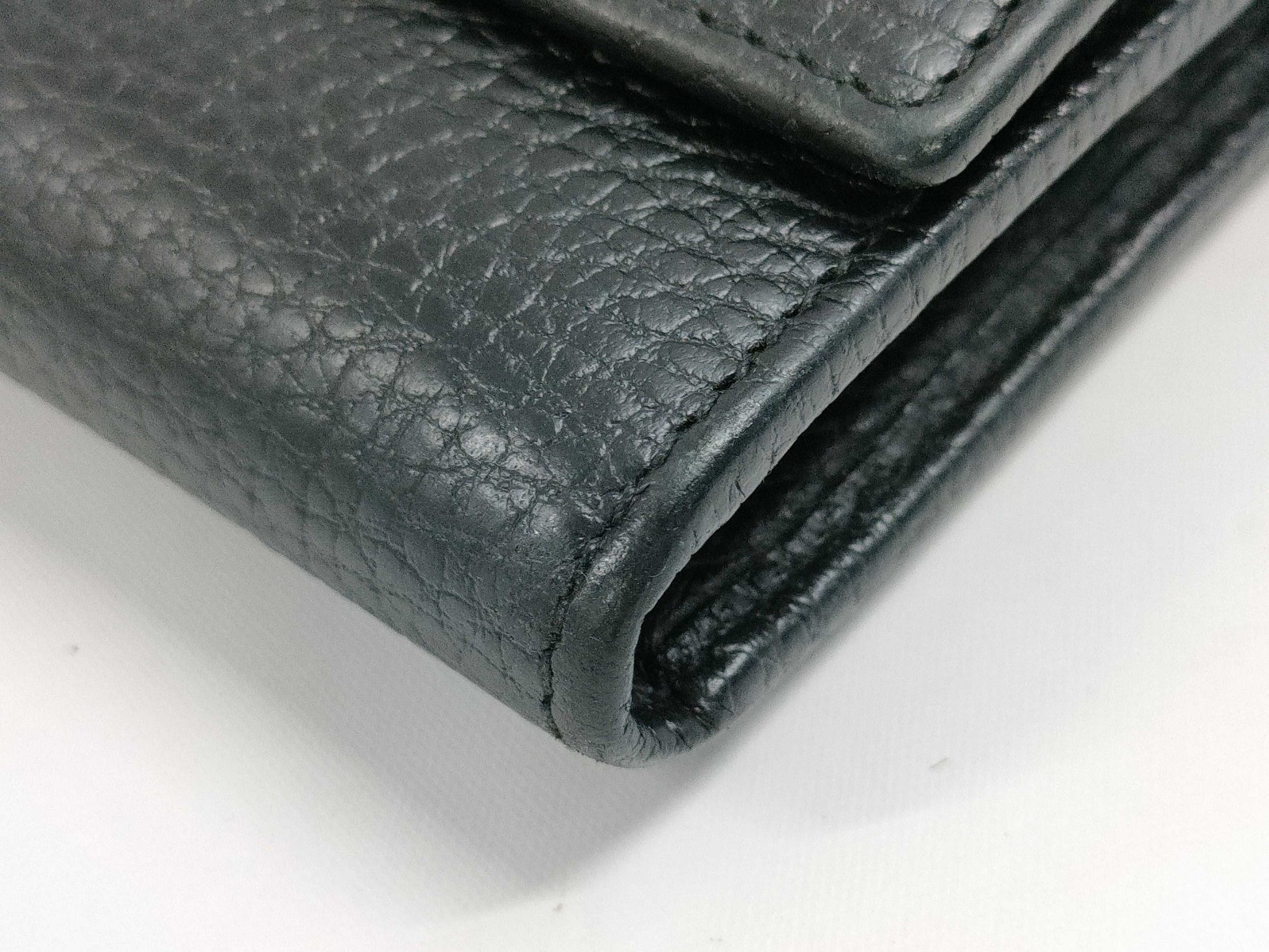 GUCCI Marmont Leather Long Wallet, Black, with Box