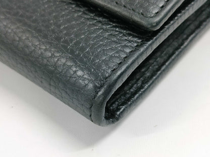GUCCI Marmont Leather Long Wallet, Black, with Box