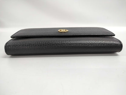 GUCCI Marmont Leather Long Wallet, Black, with Box
