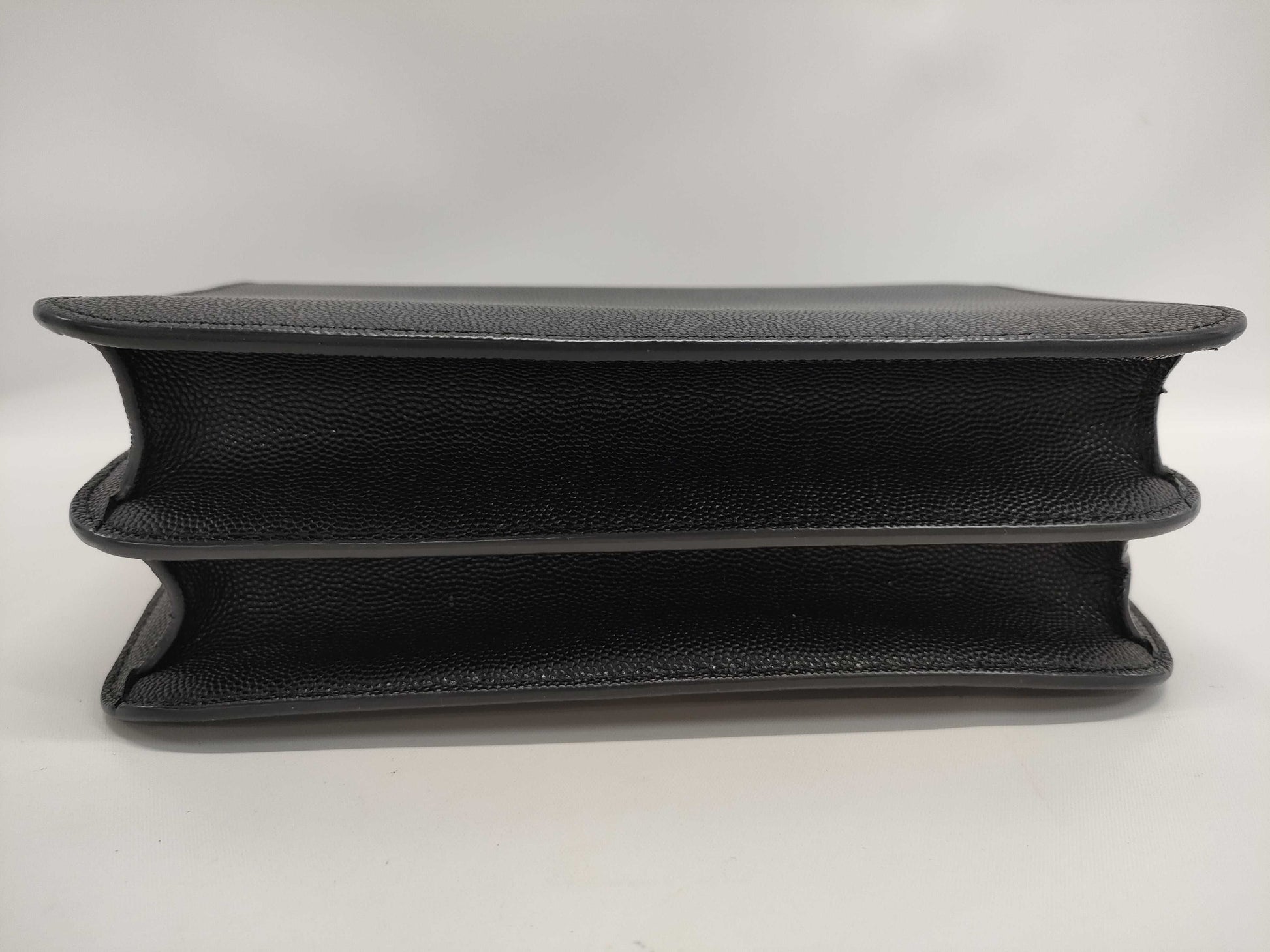 BURBERRY TB logo black leather shoulder bag