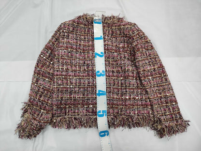 CHANEL Sequin-Mix Tweed Jacket with Rhinestones U05350K10549 Size 24S, Size 38 Jacket