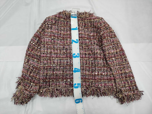 CHANEL Sequin-Mix Tweed Jacket with Rhinestones U05350K10549 Size 24S, Size 38 Jacket