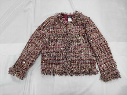 CHANEL Sequin-Mix Tweed Jacket with Rhinestones U05350K10549 Size 24S, Size 38 Jacket