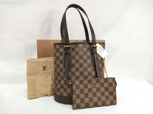 LOUIS VUITTON Damier Mare N42240/AR0958 Ebene PVC Handbag with Pouch
