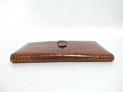 HERMES Bearn HERMES Hermes Bearn □F Alligator Long Wallet