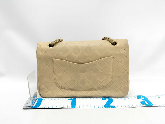 CHANEL CHANEL Matelasse 25 Double Flap Double Chain Beige Shoulder Bag 1235291