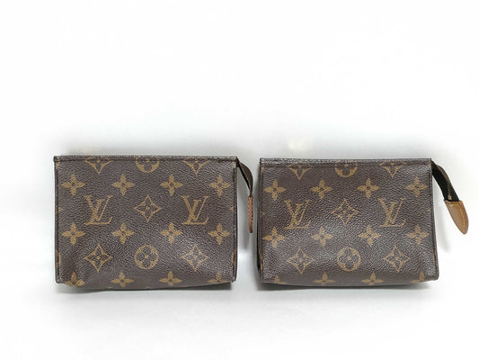 LOUIS VUITTON LOUIS VUITTON Monogram LOUIS VUITTON 3-Piece Set Monogram Poche Toilette 15 Pouch Pouch