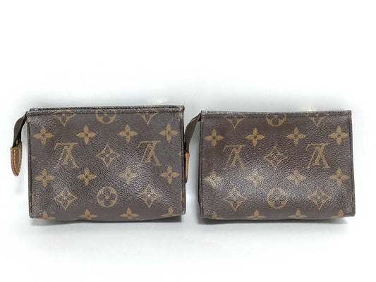 LOUIS VUITTON LOUIS VUITTON Monogram LOUIS VUITTON 3-Piece Set Monogram Poche Toilette 15 Pouch Pouch