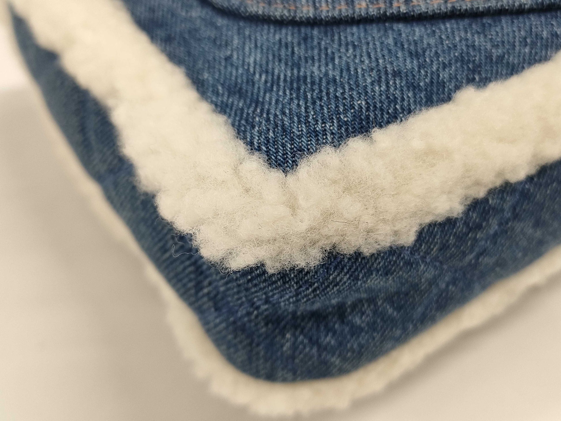 CHANEL Denim Mouton Patchwork Shoulder Bag