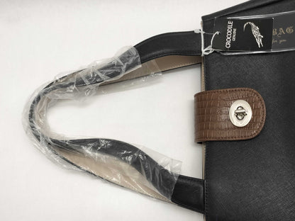 Crocodile Saffiano Leather Tote Bag