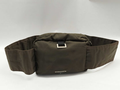 PRADA Nylon Prada Body Bag with Triangle Logo Waist Pouch