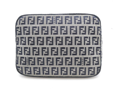 FENDI Zucchino Mamma Canvas and Leather Shoulder Bag
