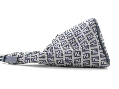 FENDI Zucchino Mamma Canvas and Leather Shoulder Bag