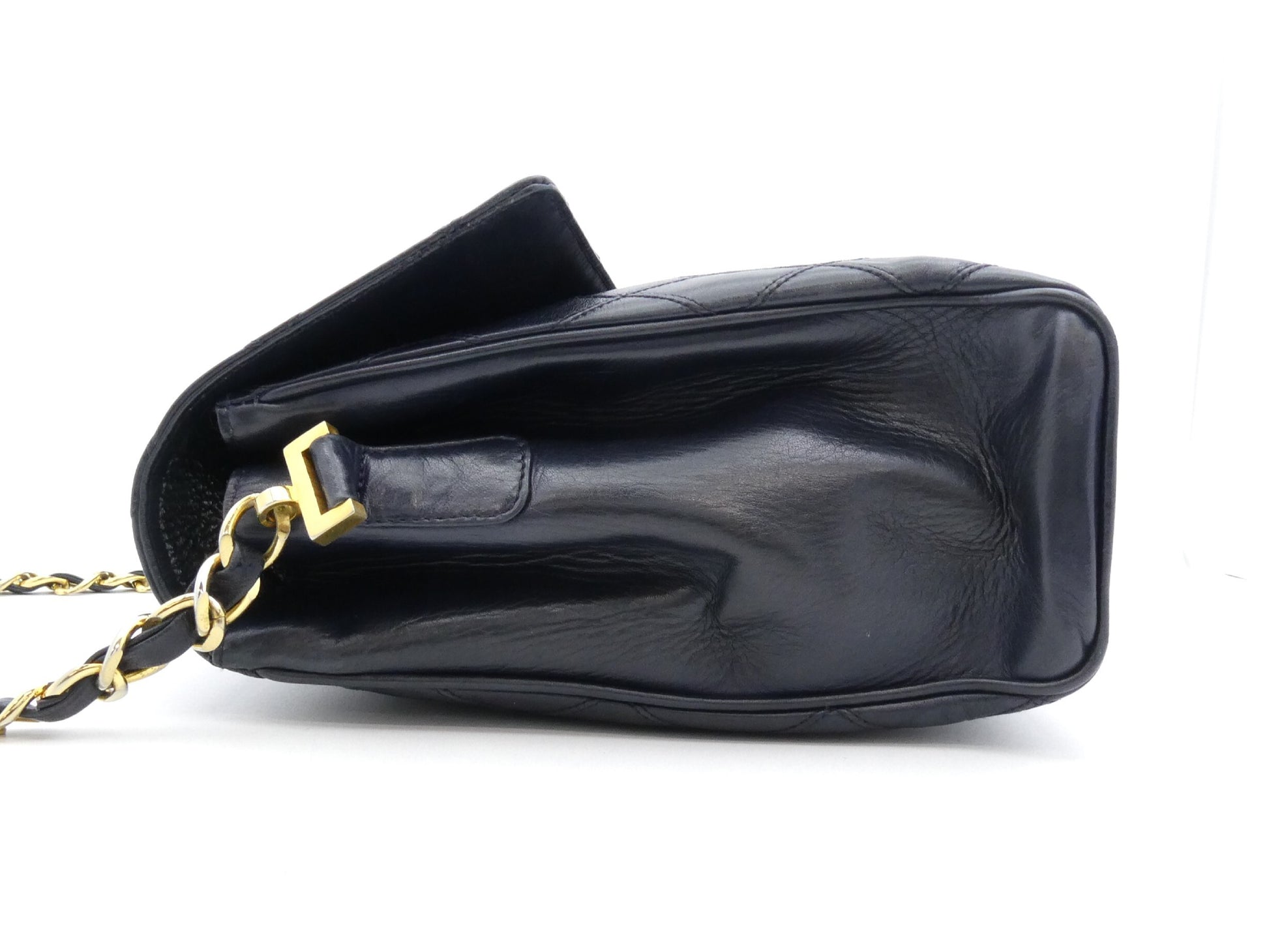 CHANEL Matelasse Coco Mark Turnlock Chain Navy Shoulder Bag