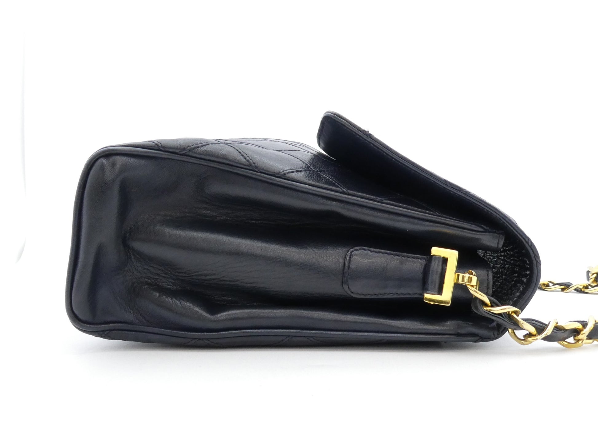 CHANEL Matelasse Coco Mark Turnlock Chain Navy Shoulder Bag