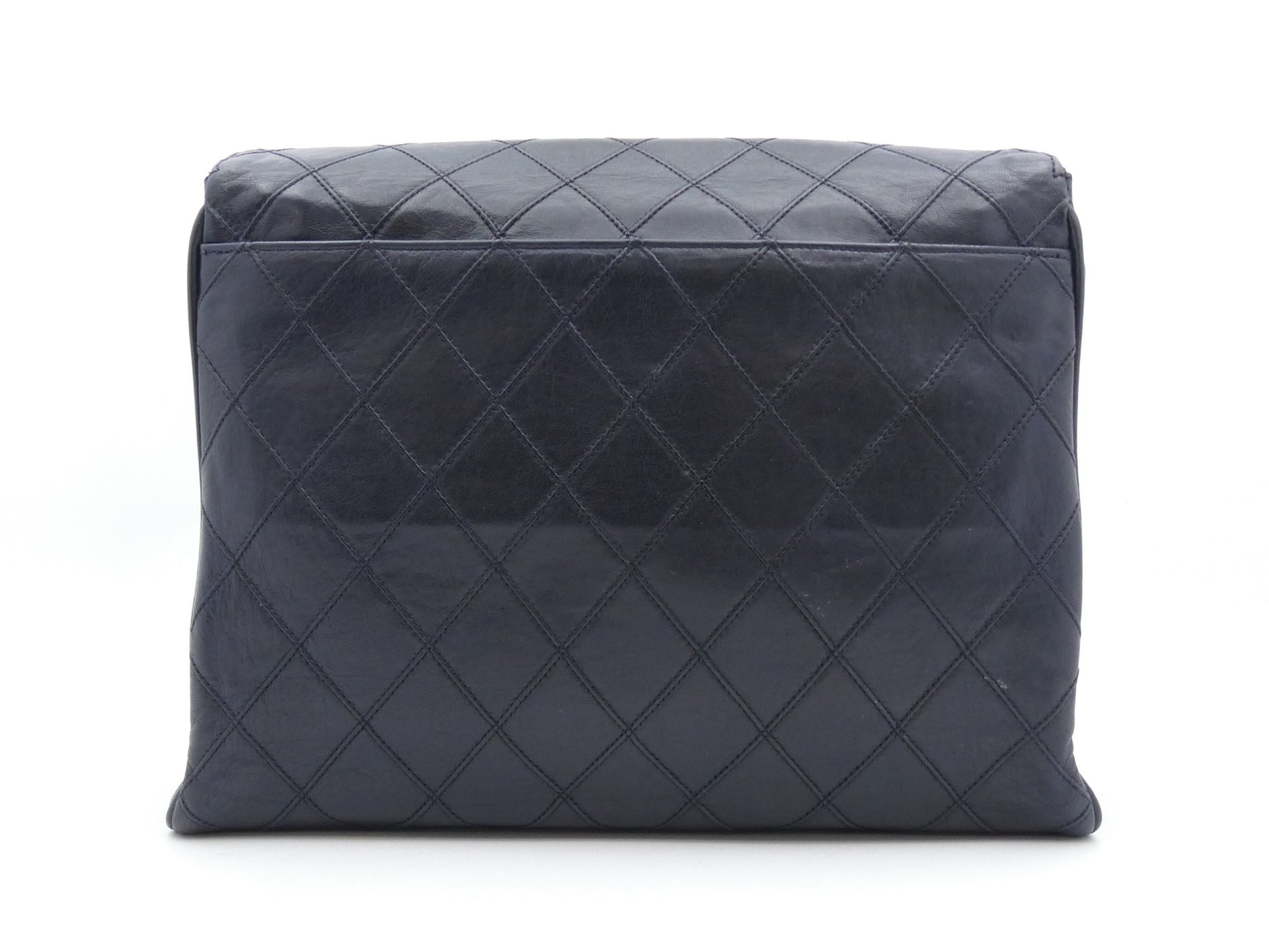 CHANEL Matelasse Coco Mark Turnlock Chain Navy Shoulder Bag