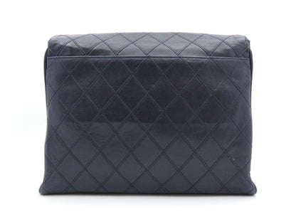 CHANEL Matelasse Coco Mark Turnlock Chain Navy Shoulder Bag
