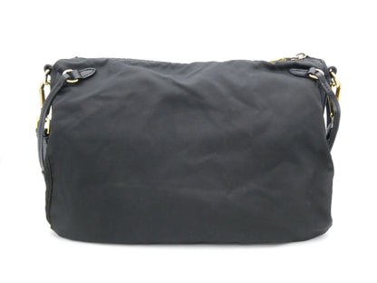 PRADA logo nylon and leather shoulder bag