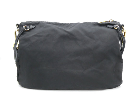 PRADA logo nylon and leather shoulder bag