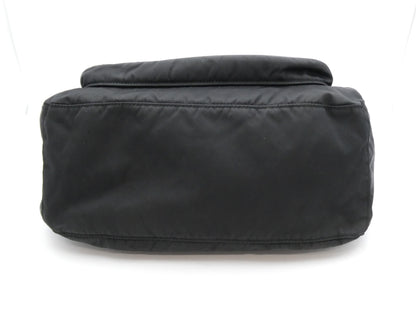 PRADA logo nylon and leather shoulder bag